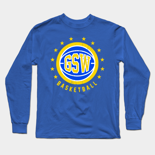 GSW Vintage Distressed Basketball - Golden State Warriors - Long Sleeve T-Shirt | TeePublic